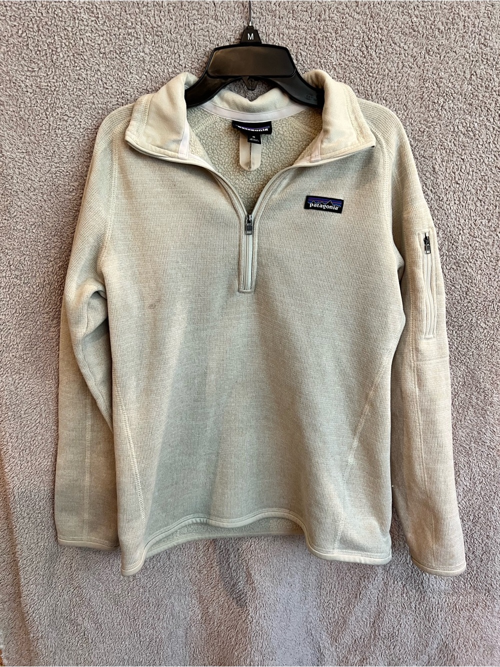 Patagonia Quarter-Zip Fleece Pullover - cream